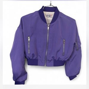 Cropped Purple Bomber Jacket for Kids - Unknown Brand